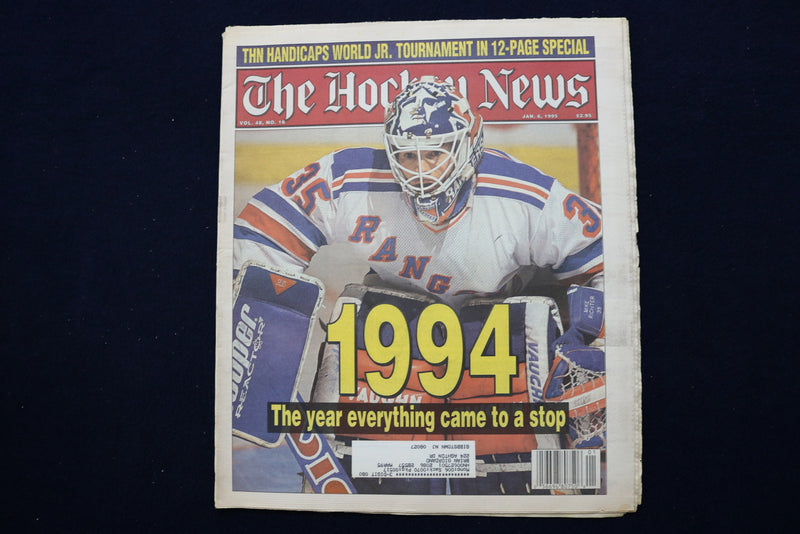 1995 JANUARY 6 THE HOCKEY NEWS NEWSPAPER -1994: YEAR EVERYTHING STOPPED- NP 8730
