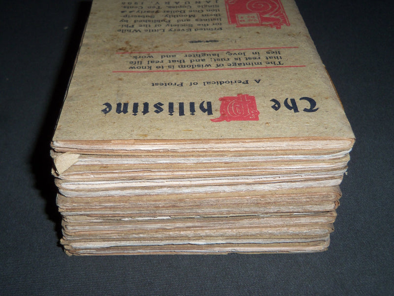 1906 THE PHILISTINE MAGAZINE LOT OF 12 ISSUES - BY ELBERT HUBBARD - WR 709D