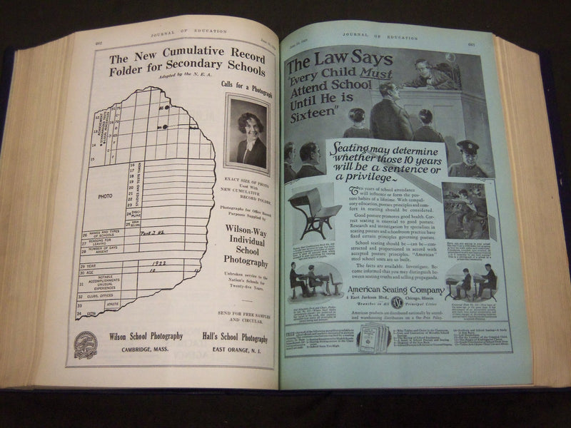 1929 JANUARY-DECEMBER JOURNAL OF EDUCATION BOUND VOLUME - COMPLETE YEAR - R 892