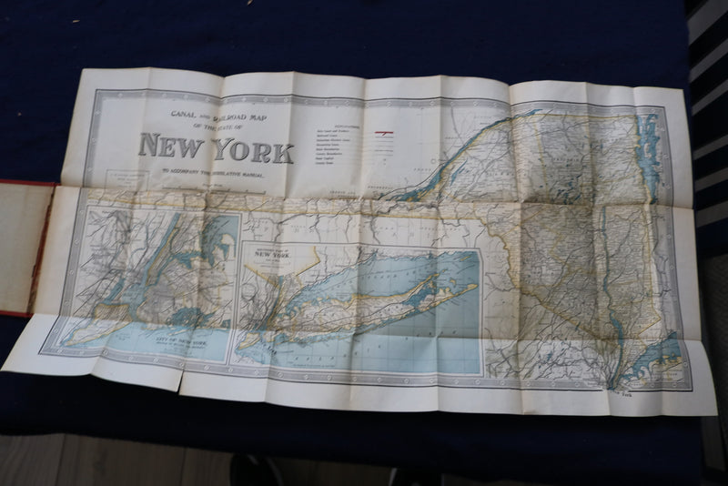 1920 NEW YORK STATE MAP - LEGISLATIVE MANUAL - HARDCOVER - K 975