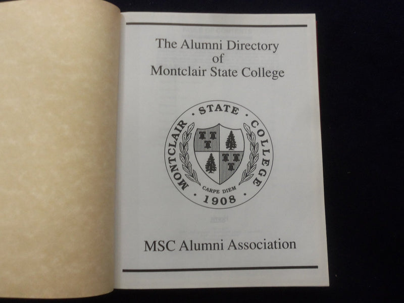 1992 THE ALUMNI DIRECTORY OF MONTCLAIR STATE COLLEGE HARDCOVER BOOK - KD 8719