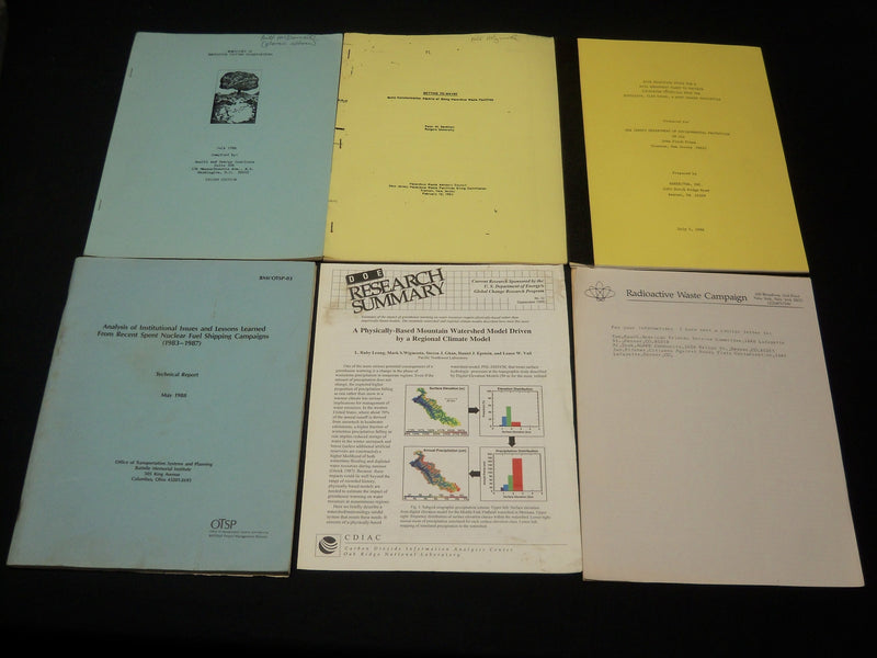 1980'S-1990'S ENVIRONMENAL LITERATURE LOT OF REPORTS - O 2540