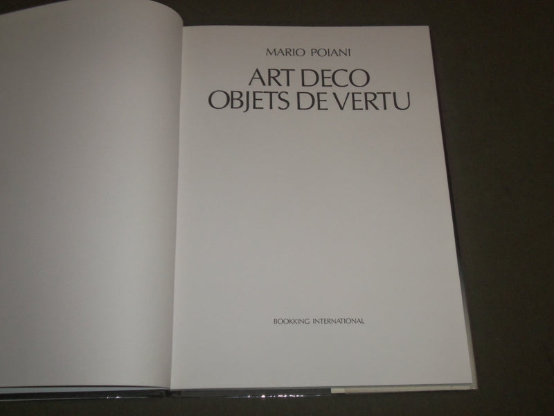 1991 ART DECO OBJETS DE VERTU BY MARIO POIANI BOOK - GREAT PHOTOS - I 1345