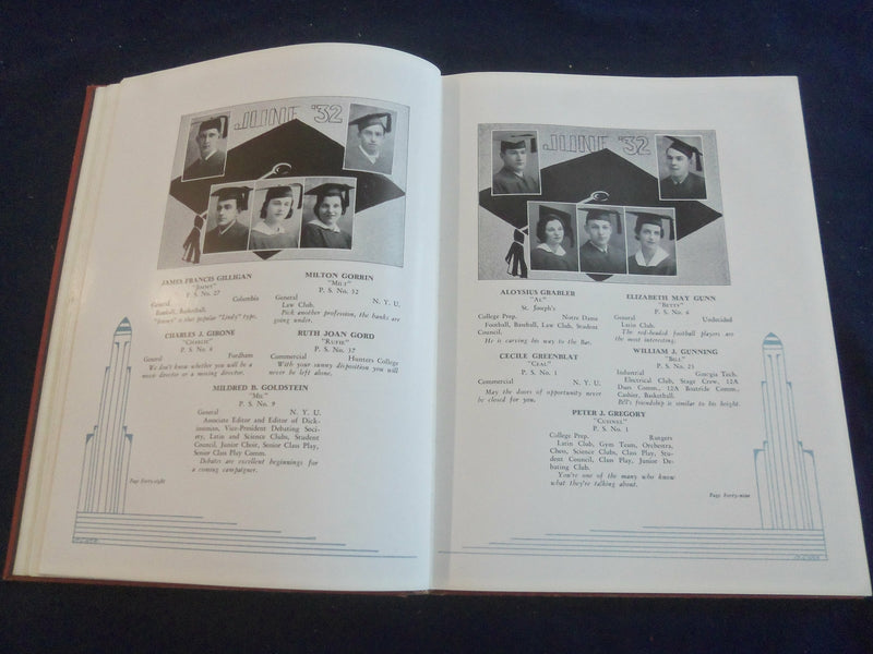 1932 WM. L. DICKINSON HIGH SCHOOL YEARBOOK - JERSEY CITY, NJ - YB 2739