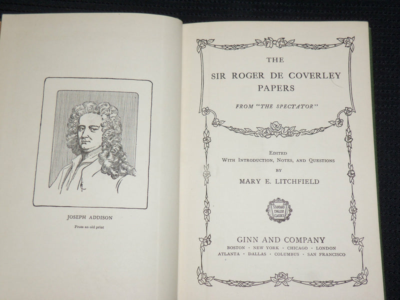 1925 THE SIR ROGER DE COVERLEY PAPERS HARDCOVER BOOK BY LITCHFIELD - KD 7518