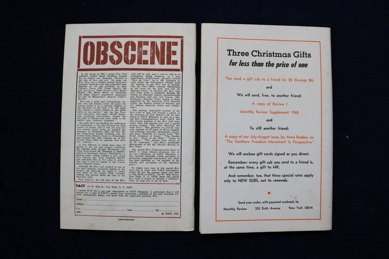 1965 MONTHLY REVIEW, AN INDEPENDENT SOCIALIST MAGAZINE - LOT OF 7 - O 3608
