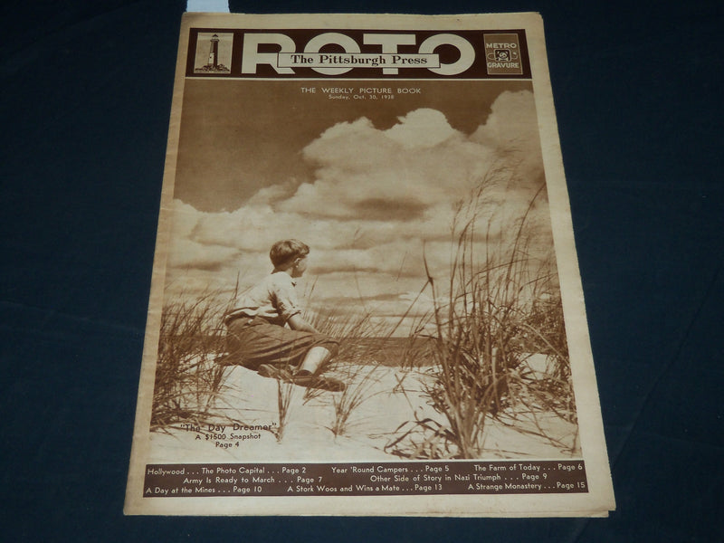 1938 OCTOBER 30 THE PITTSBURGH PRESS SUNDAY ROTO SECTION - DAY DREAMER - NP 4496