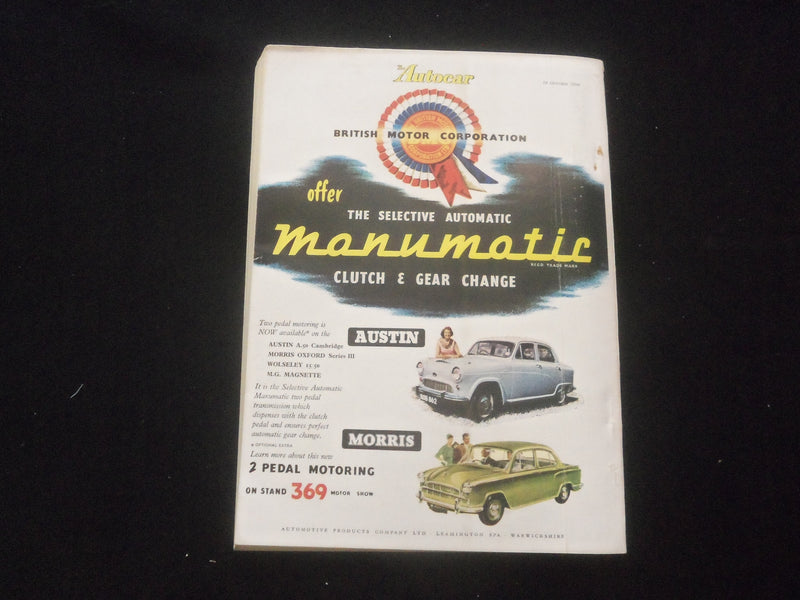 1956 OCTOBER 19 THE AUTOCAR MAGAZINE - LONDON SHOW REPORT - BRITISH - J 7838