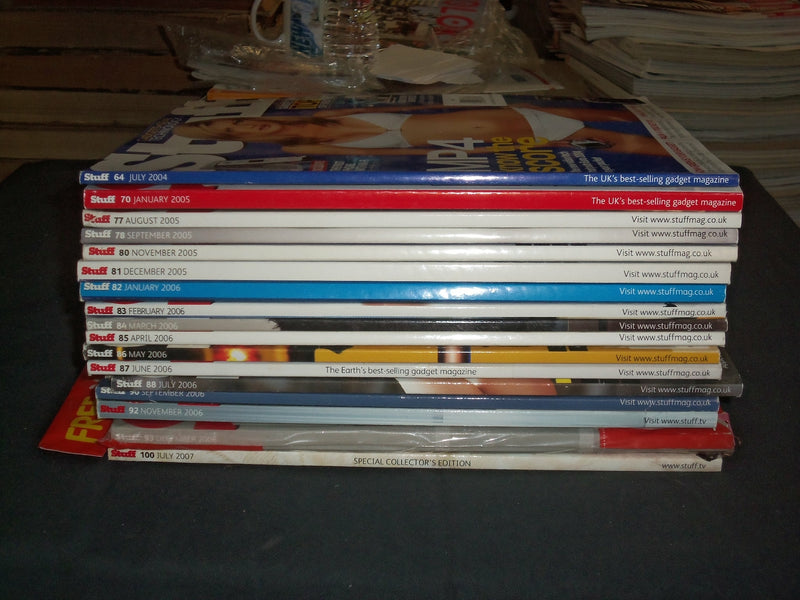 2004-2007 STUFF MAGAZINE - BRITISH EDITION - LOT OF 17 - GREAT COVERS - O 3167