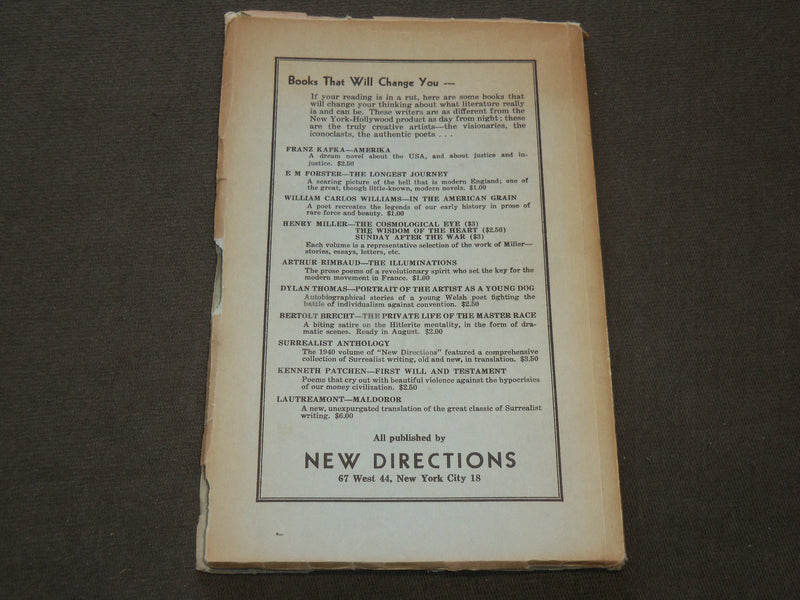 1944 SPRING QUARTERLY REVIEW OF LITERATURE MAGAZINE VOLUME 1 NO. 3 - J 6171