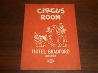 1930'S CIRCUS ROOM WINE LIST - HOTEL BRADFORD - BOSTON - K 1175