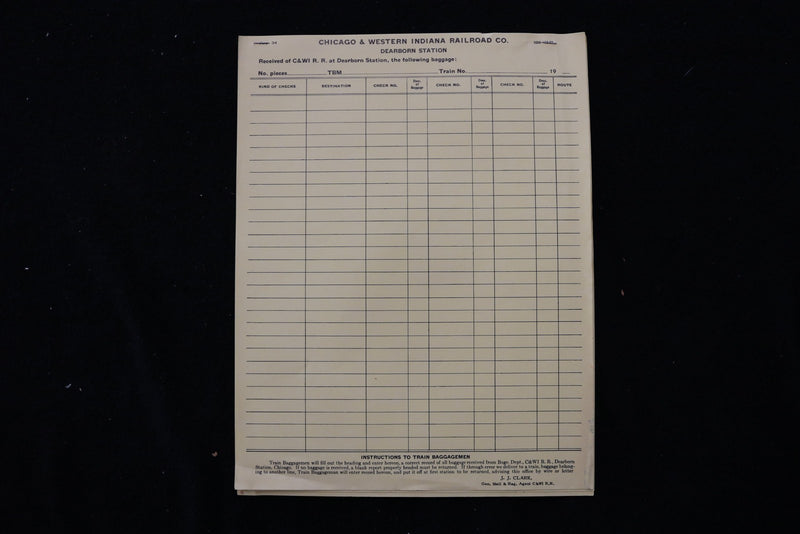 1960'S PENNSYLVANIA - CHICAGO & WESTERN INDIANA RAILROAD EPHEMERA LOT - K 3082