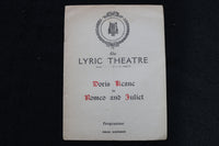 1919 DORIS KEANE IN ROMEO AND JULIET PROGRAM - THE LYRIC THEATRE - K 1803