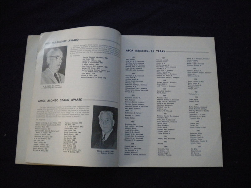 1977 AMERICAN FOOTBALL COACHES ASSOCATION MAGAZINE - BEN MARTIN - SP 3625V