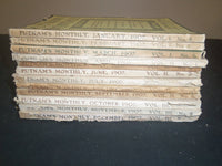 1907 PUTNAM'S MONTHLY MAGAZINE - LOT OF 12 - STORIES, ILLUSTR & PHOTOS - WR 1199