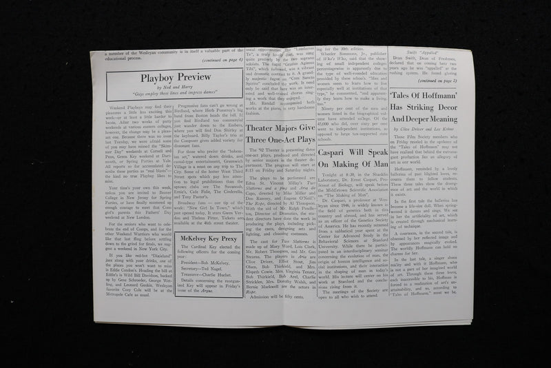 1957 MAY 14 THE WESLEYAN ARGUS SCHOOL NEWSPAPER - K 2943