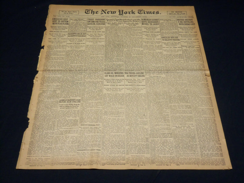 1916 NOV 29 NEW YORK TIMES - ROCKEFELLER JR. OUT AS FOUNDATION HEAD - NT 7717