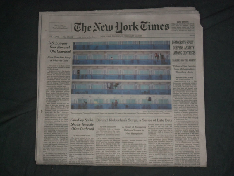 2020 FEBRUARY 13 NEW YORK TIMES-DEMOCRATS SPLIT DEEPENS ANXIETY AMOUNG CENTRISTS