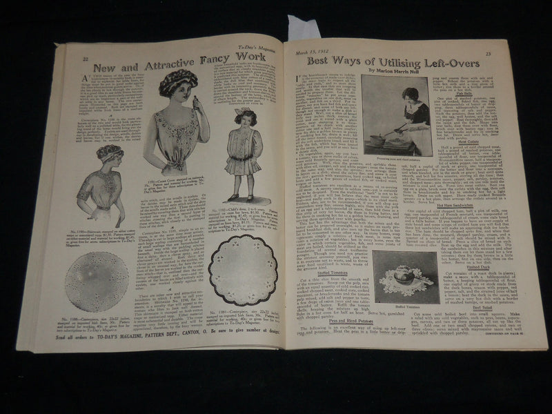 1912 MARCH 15 TO-DAY'S MAGAZINE - NICE COVER BY RHODA CHASE - J 6699