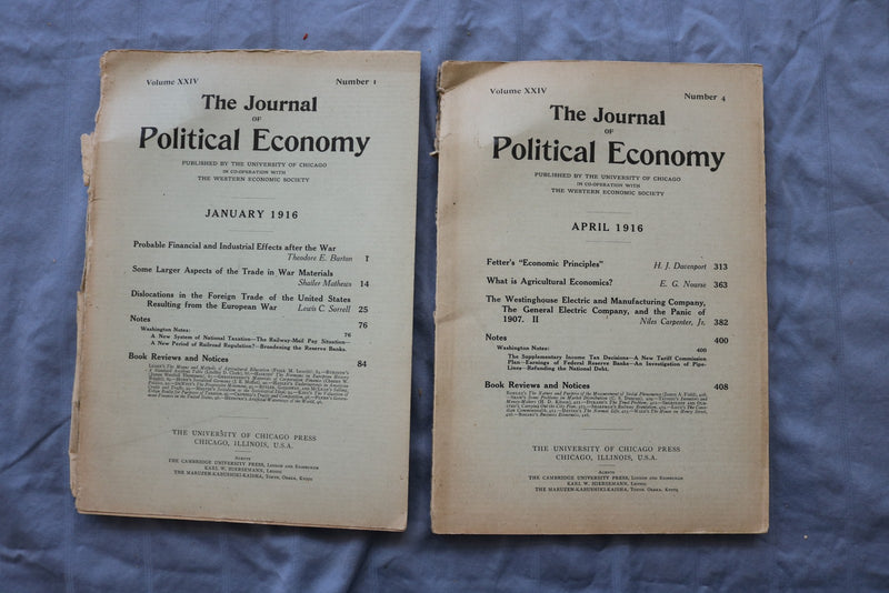 1916-1917 THE JOURNAL OF POLITICAL ECONOMY - LOT OF 4 - O 3861