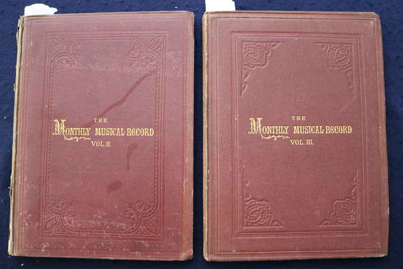 1872-1873 THE MONTHLY MUSICAL RECORD BOUND VOLUMES II & III - KD 9552