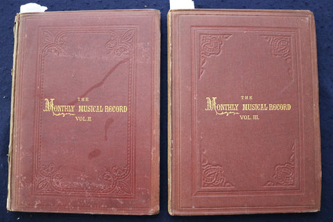 1872-1873 THE MONTHLY MUSICAL RECORD BOUND VOLUMES II & III - KD 9552