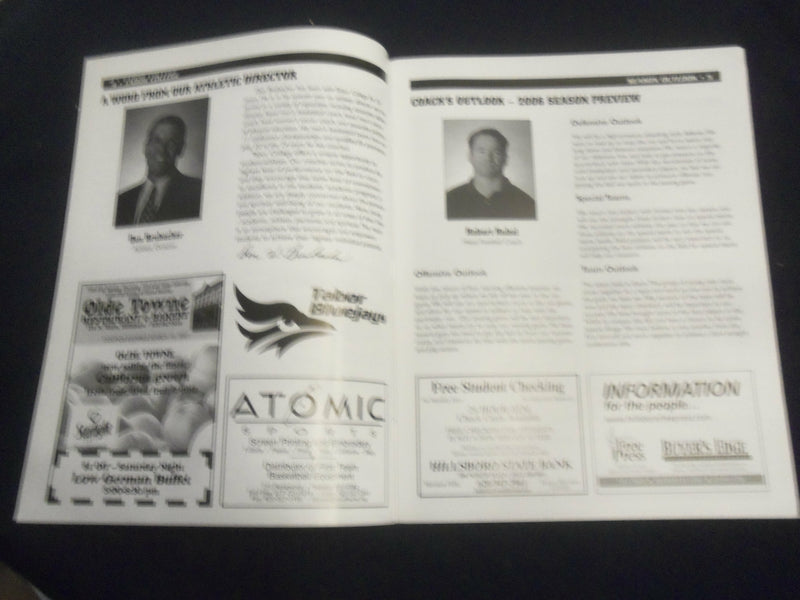 2006 TABOR COLLEGE FOOTBALL MEDIA GUIDE - - SP 1219D