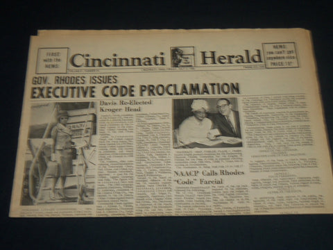 1963 JULY 5 CINCINNATI HERALD - GOV. RHODES ISSUES PROCLAMATION - NP 4404