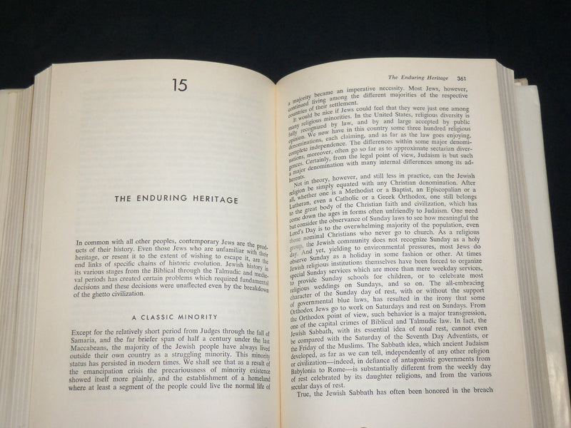 1956 GREAT AGES AND IDEAS OF THE JEWISH PEOPLE BOOK BY LEO W. SCHWARZ - KD 2762S