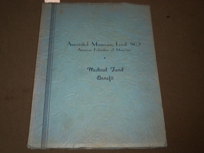 1937 ASSOCIATED MUSICIANS MEDICAL FUND BENEFIT LOCAL 802 PROGRAM - J 2081