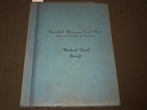 1937 ASSOCIATED MUSICIANS MEDICAL FUND BENEFIT LOCAL 802 PROGRAM - J 2081