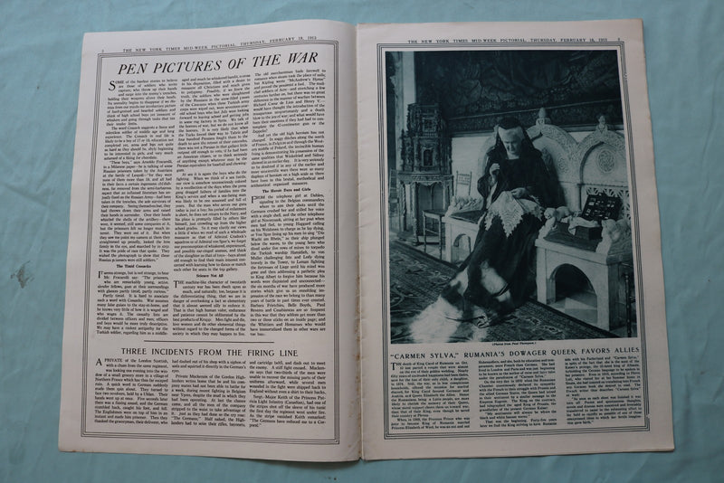 1915 FEB 18 NEW YORK TIMES MID-WEEK PICTORIAL - BLACK WATCH REGIMENT - NP 9128