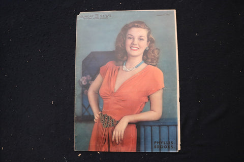 1945 JAN 14 SUNDAY NEW YORK NEWS MAGAZINE - PHYLLIS BROOKS COVER - E 26145