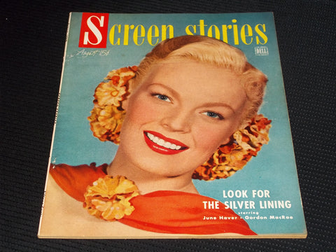 1949 AUGUST SCREEN STORIES MAGAZINE - JUNE HAVER FRONT COVER - E 14474
