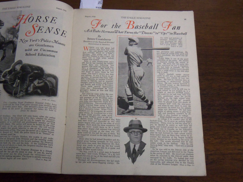 1930 AUGUST THE EAGLE MAGAZINE - GELETT BURGESS - BABE HERMAN - K 1263
