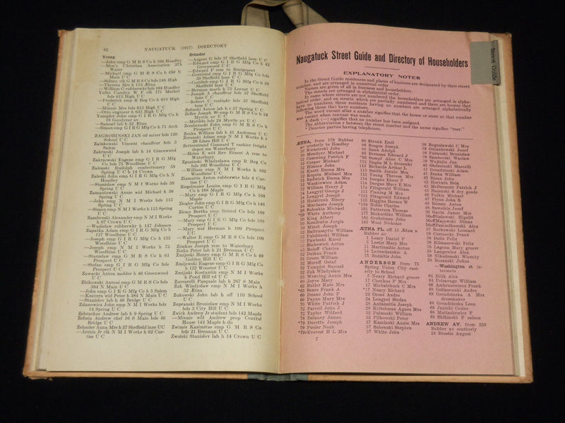 1917 NAUGATUCK DIRECTORY BOOK - CONNECTICUT - NICE ADS - KD 6312