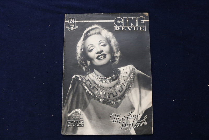 1949 APRIL 1 CINE REVUE MAGAZINE - MARLENE DIETRICH COVER - FRENCH - E 23805