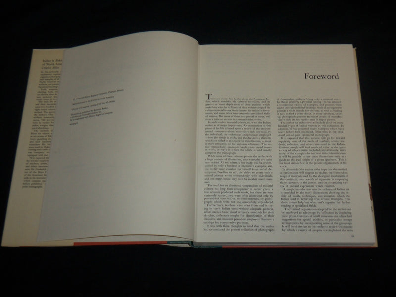 1963 INDIAN AND ESKIMO ARTIFACTS OF NORTH AMERICA HARDCOVER BOOK - MILES- R 706I