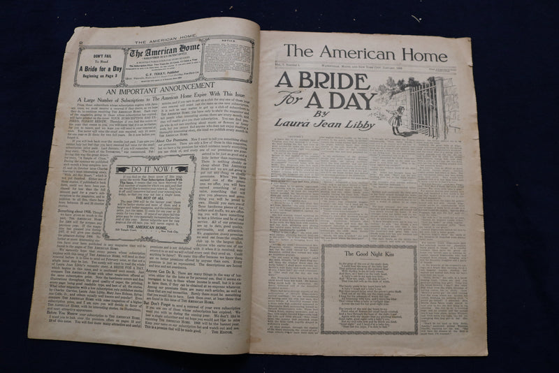 1908 JANUARY THE AMERICAN HOME NEWSPAPER - NICE ILLUSTRATED COVER - NP 8693