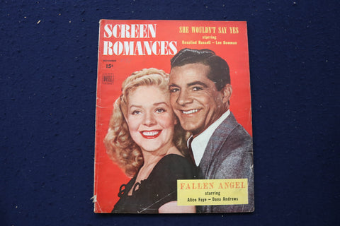 1945 NOVEMBER SCREEN ROMANCES MAGAZINE - ALICE FAYE COVER - E 12719