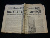1941 APRIL 30 BOSTON TRANSCRIPT NEWSPAPER - BRITISH QUIT GREECE - NP 4251S