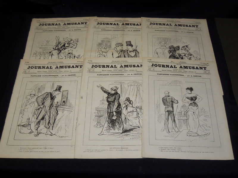 1880 JOURNAL AMUSANT ILLUSTRE FRENCH MAGAZINE LOT OF 30 - FASHION ILLUS- O 3197J