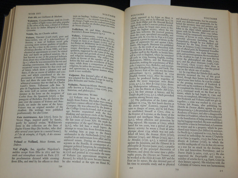 1959 THE OXFORD COMPANION TO FRENCH LITERATURE HARDCOVER BOOK - KD 7415