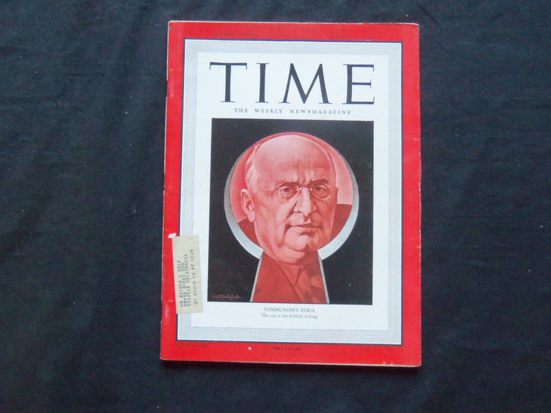 1948 MARCH 22 TIME MAGAZINE - COMMUNISM'S LAVRENTY BERIA - T 1114