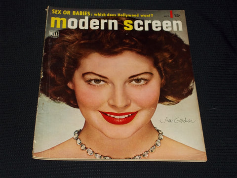 1950 OCTOBER MODERN SCREEN MAGAZINE - AVA GARDNER FRONT COVER - E 14547
