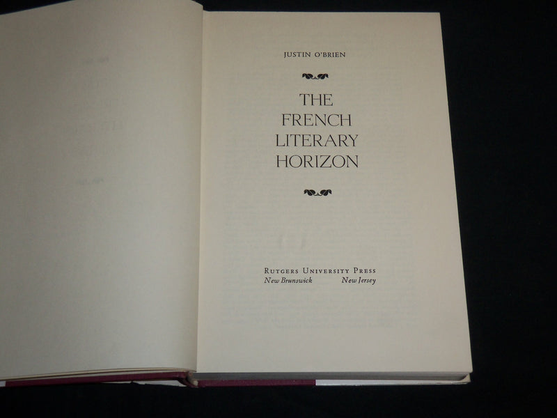 1967 THE FRENCH LITERARY HORIZON BOOK INSCRIBED BY JUSTIN O'BRIEN - KD 6923