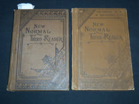 1884 THE NEW NORMAL THIRD READER VOLUME BY ALBERT RAUB LOT OF 2 - KD 4814U