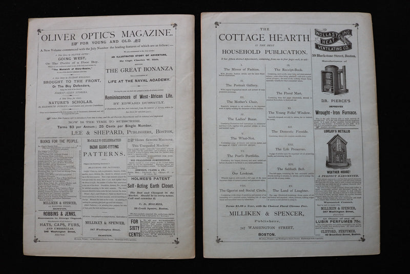 1875 THE COTTAGE HEARTH MAGAZINE - LOT OF 6 - K 2791
