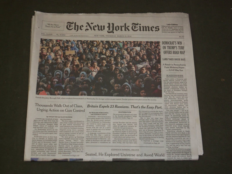 2018 MARCH 15 NEW YORK TIMES - DEMOCRAT'S WIN ON TRUMP'S TURF OFFERS ROAD MAP