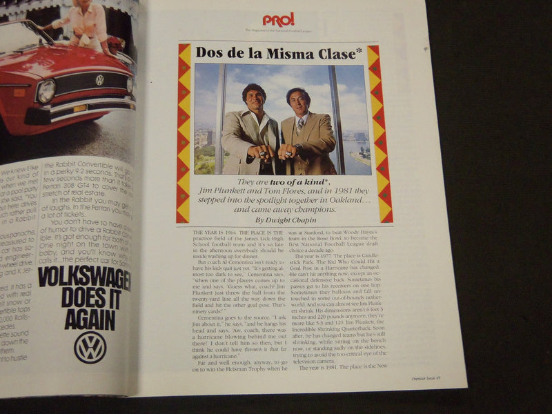 1981 PRO! MAGAZINE PREMIERE ISSUE VOLUME 1 NO. 1 -PLUNKETT-FLORES COVER- II 3073